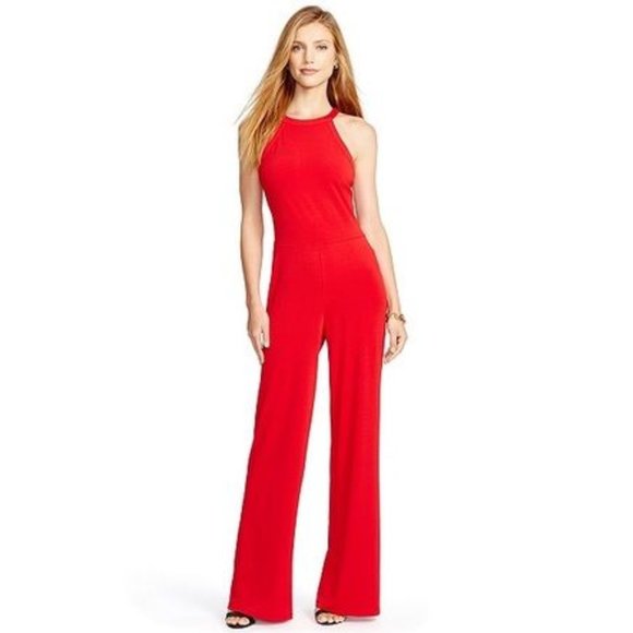 Gorgeous Ralph Lauren Red Sleeveless Wide-Leg Jumpsuit - Picture 1 of 16